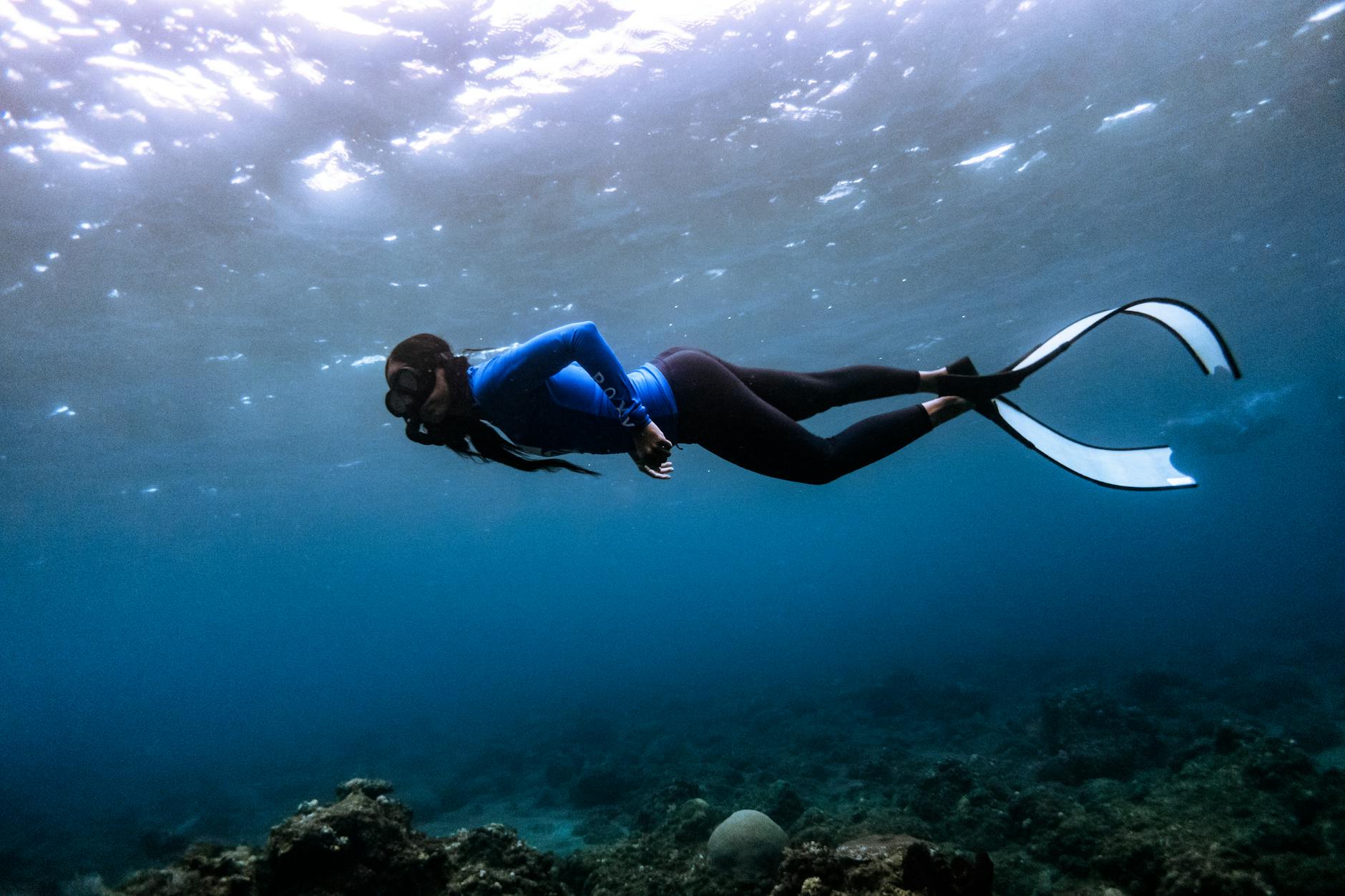 photo of a woman snorkeling